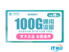 【手慢無】移動青靜卡 19元/月100G全國