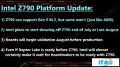 支持PCIe 5.0固態硬盤，Z790芯片組新特